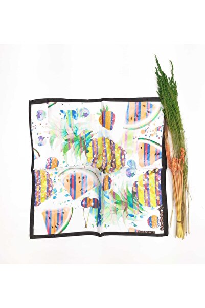 Fular Marketi Σατέν μπαντάνα με τροπικό σχέδιο