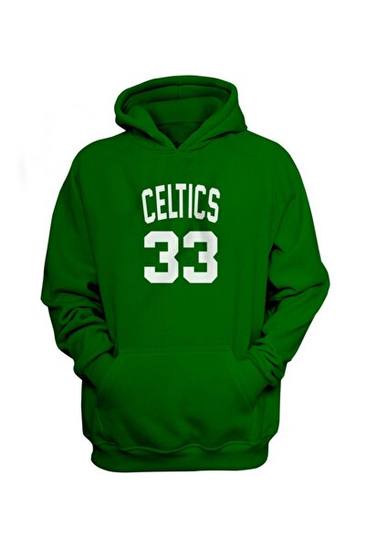 usateamfans Men's Green Boston Celtics Larry Bird Hoodie Sweatshirt
