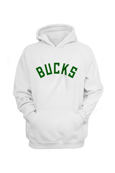 usateamfans Ανδρικό φούτερ με κουκούλα Milwaukee Bucks σε λευκό χρώμα