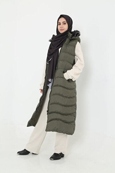 KMKkombin Women's Padded Long Puffer Vest