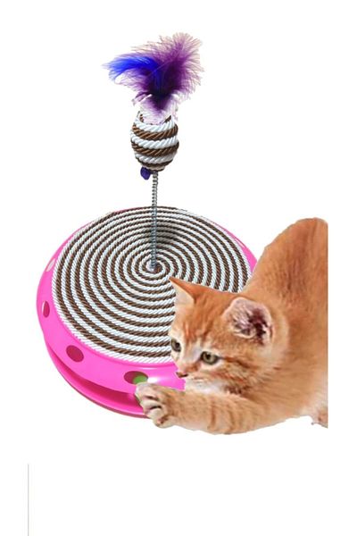 TİNEKE Single-Layer Cat Toy - Fun and Scratching Detailed, Brown and White