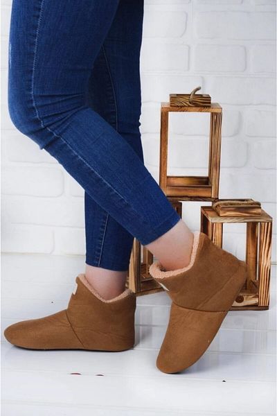 modastar Unisex Tan βελούδινες μπότες για το σπίτι