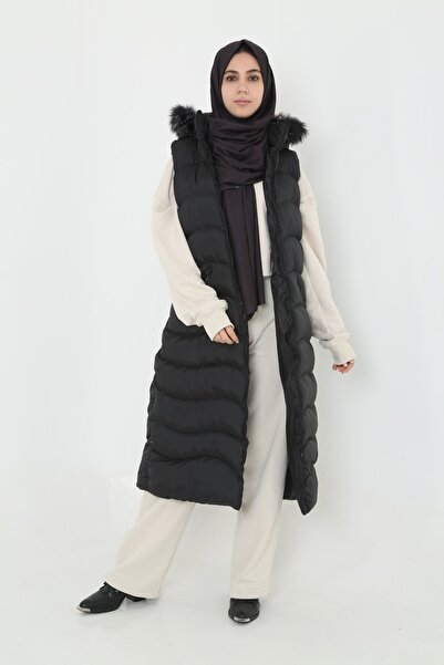 KMKkombin Women's Padded Long Puffer Vest