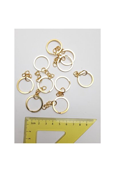 Ardışık Altın Renginde Metal Çelik Anahtarlık Halka Klipsi 25 Adet