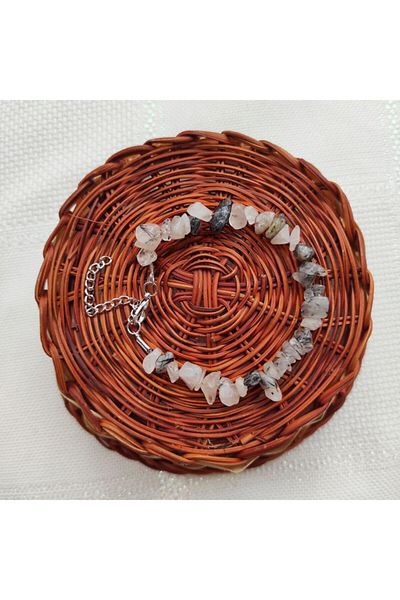 ByKolyeucum Natural Rutile Quartz Stone Broken Stone Natural Stone Women's Bracelet