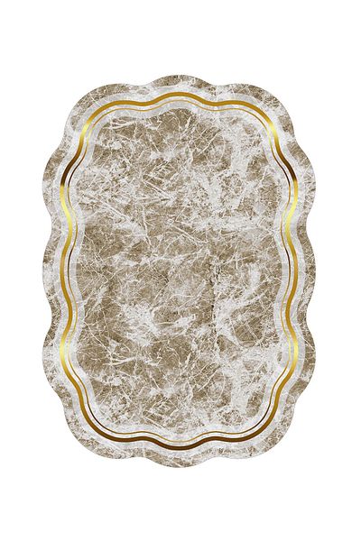 Alanur Home Laser Cut Djt 2 Pack Πλενόμενη αντιολισθητική βάση Χαλάκι μπάνιου Σετ Τουαλέτας 203 Figured Capi