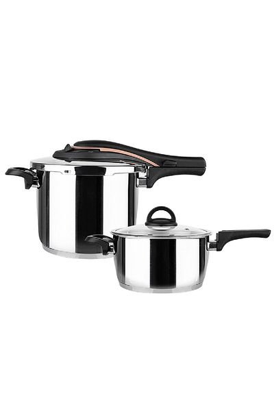 Emsan Up-line Golden Pink Classic Stainless Steel Pressure Cooker Set 4 6 Lt