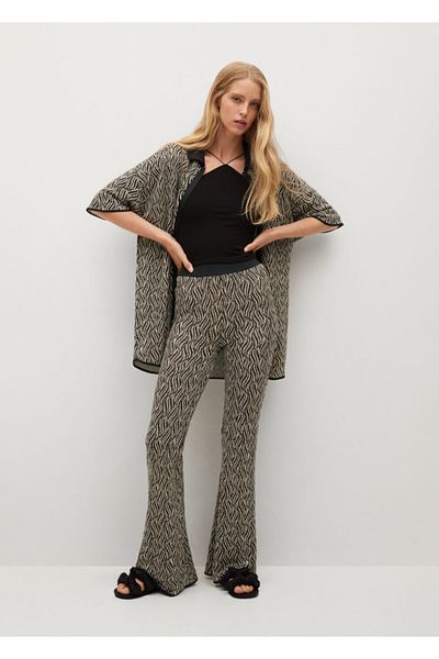 MANGO Woman Jacquard Knitwear Trousers