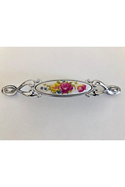 CLV PORSELEN KULP 96mm الخزف الأبيض الوردي نمط الأزهار مقبض الأثاث الإيطالي مقبض خزانة مقبض-stk2619