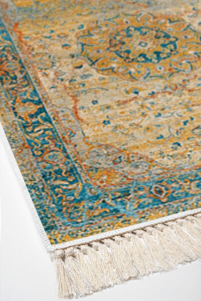 Alanur Home Eco Trend Djt 3-Piece Washable Non-Slip Base Bathroom Mat Set P1356 Vintage Turquoise