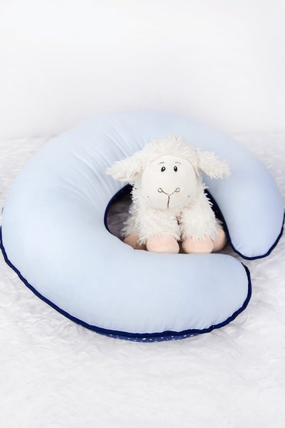 Babynest Navy Blue Little Star Blue Breastfeeding Pillow and Support Cushion