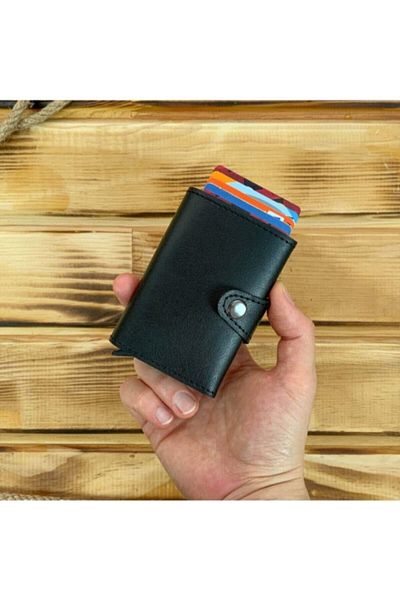 Walle's Polo Rfid Protected Paper Money Compartum Αυτόματος μηχανισμός Unisex Πορτοφόλι/Έξυπνη κάρτα