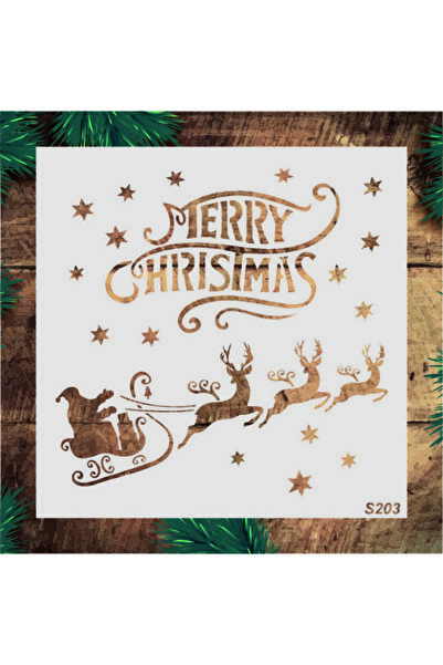 STENCİLTASARIM Stencil Tasarım S203 Yeniyıl Boyama Şablonu - Dekoratif Duvar ...