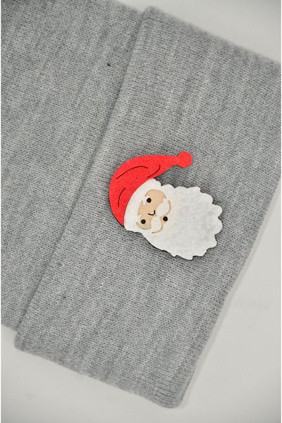 mottomia New Year/Valentine's Day Special Collection Gray Color Gift Beret with Santa Claus Figure