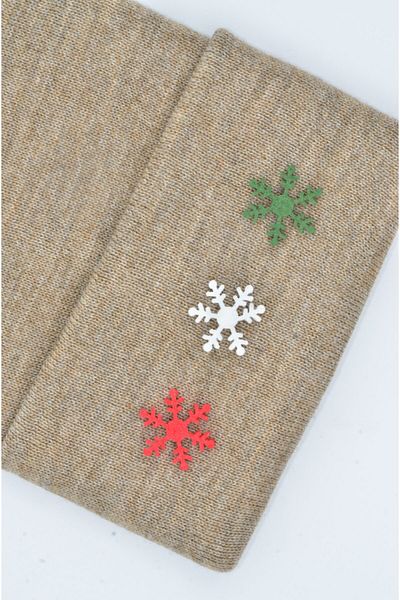 mottomia New Year/Valentine's Day Special Collection Brown Gift Beret with Snowflake Figure