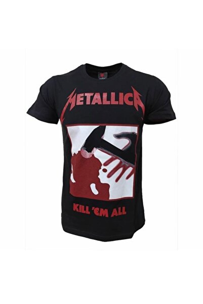StüdyoÜmitTişört Metallica "kill 'em All" Metal Band Baskılı Penye Tişört