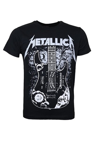 StüdyoÜmitTişört Metallica Gitar Metal Band Baskılı Penye Tişört