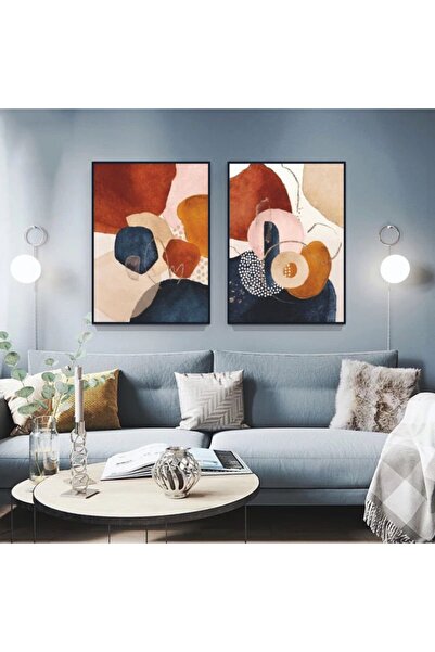 Markazip Siyah Metal Çerçeveli Ikili Kanvas Tablo 50x70cm Kod: Tg100-s