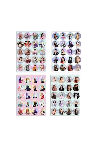 Güneş Kırtasiye Blackpink Jisoo-rose-lisa-jennie 4lü Set Sticker (4 Sayfa A4)