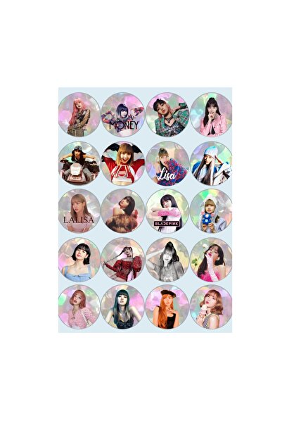 Güneş Kırtasiye ملصق بلاك بينك ليزا صفحة A4-50mm 20 ملصق دائري