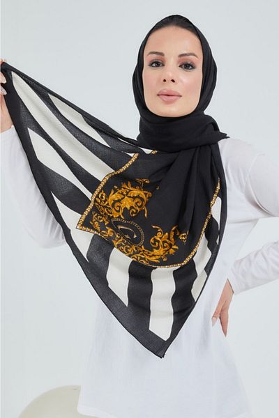 çiğdem eşarp Ları Printed Patterned Mio Jazz Shawl
