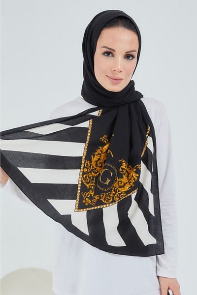 çiğdem eşarp Ları Printed Patterned Mio Jazz Shawl