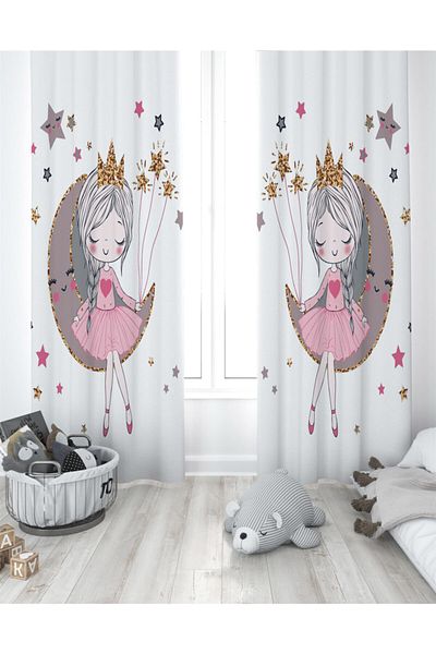 EVPANYA Cortina de fundal prințesă pe lună Lightout satin (aripă singură)