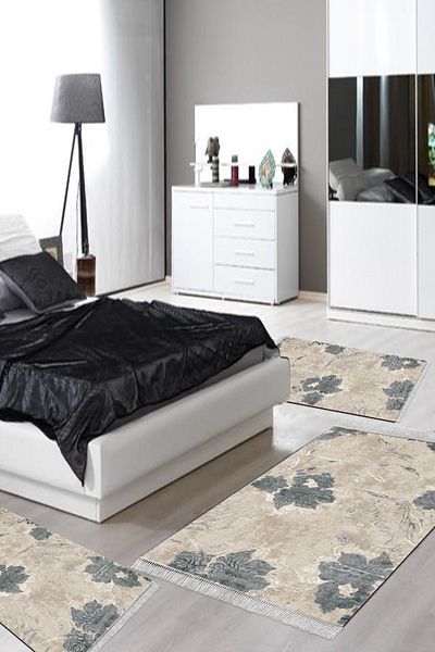Alanur Home Eko Trend Djt Πλενόμενη Αντιολισθητική Βάση 3 τεμαχίων Υπνοδωμάτιο 660m Ακουαρέλα Μπεζ