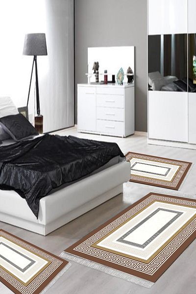 Alanur Home Eko Trend Djt Πλενόμενη Αντιολισθητική Βάση Σετ Κρεβατοκάμαρας 3 τεμαχίων 675m Μοντέρνο Χρυσό