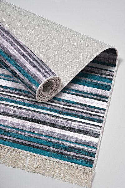 Alanur Home Eco Trend Djt Washable Non-Slip Base 3-Piece Bedroom Set 1677 Gradient Turquoise