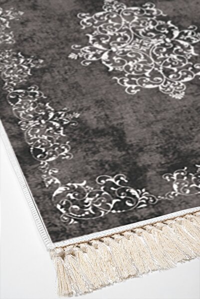 Alanur Home Eko Trend Djt Πλενόμενη αντιολισθητική βάση 3 τεμαχίων κρεβατοκάμαρας 616 Classic Grey