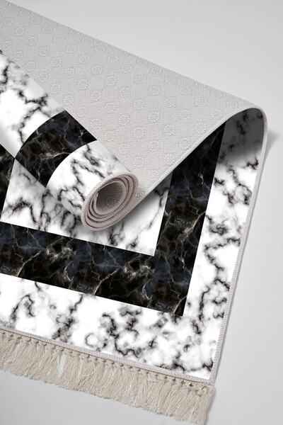 Alanur Home Eco Trend Djt Washable Non-Slip Base 3-Piece Bedroom Set M12341 Bordered Cream