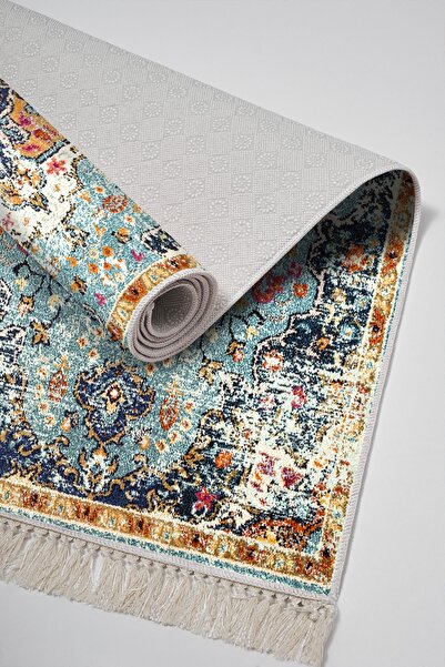 Alanur Home Eko Trend Djt Мийний нековзний підлогу 3-х спальний гарнітур M12290 Vintage Blue