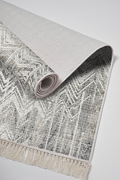 Alanur Home Eko Trend Djt Πλενόμενη αντιολισθητική βάση 3 τεμαχίων κρεβατοκάμαρας Al1107 Nordic Grey