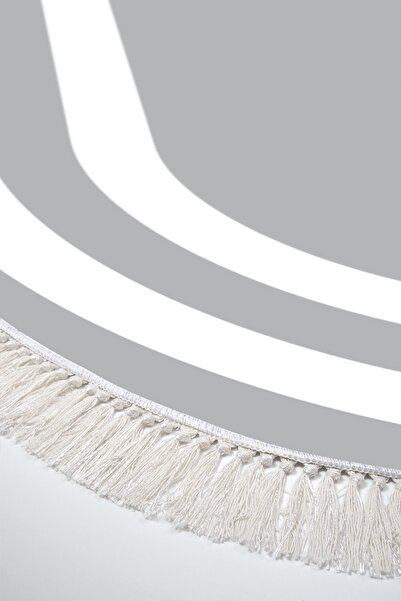 Alanur Home Eko Trend Djt Yıkanabilir Kaymaz Taban Oval 3 Lü Yatak Odası Takımı 2229m Bordürlü Gri Beyaz