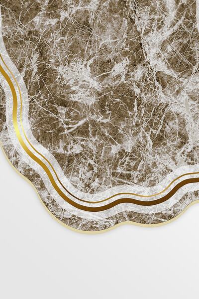 Alanur Home Eco Star Djt Washable Non-Slip Base 3-Piece Bedroom Set with 203 Figures Beige