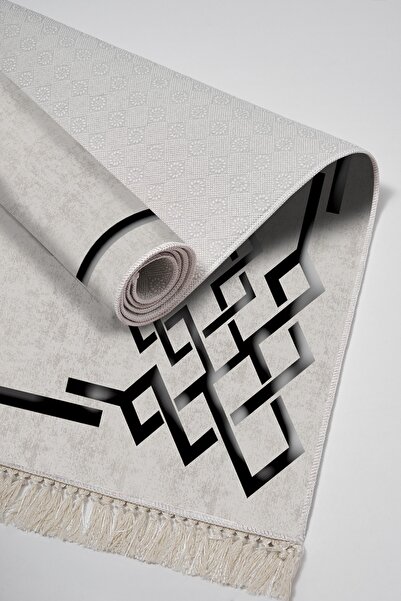 Alanur Home Eko Trend Djt Yıkanabilir Kaymaz Taban 3 Lü Yatak Odası Takımı 1919 Modern Gri Siyah