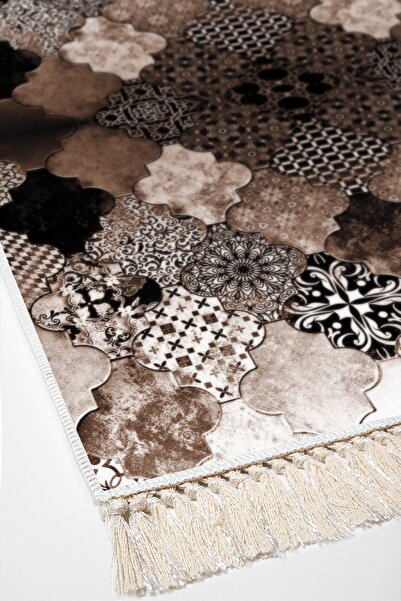 Alanur Home Eko Trend Djt Yıkanabilir Kaymaz Taban 3 Lü Yatak Odası Takımı Mu120 Patchwork Kahve