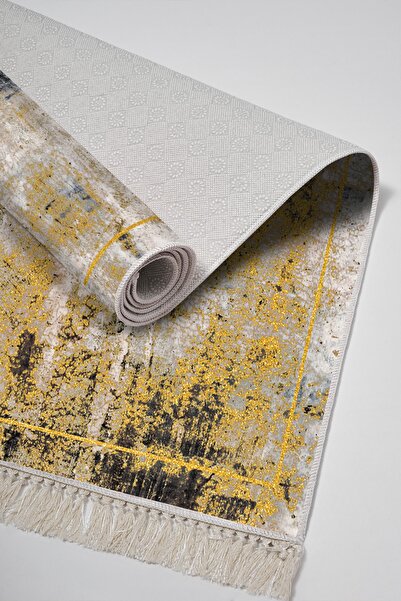 Alanur Home Eko Trend Djt 2 Pack Πλενόμενο Αντιολισθητικό Χαλάκι Μπάνιου M12271 Modern Mustard (50 X 80 - 40 X 50)