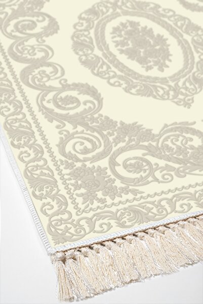 Alanur Home Eko Trend Djt 2 Piece Washable Non-Slip Base Bathroom Mat 747 Classic Cream (60 X 100 - 50 X 60)