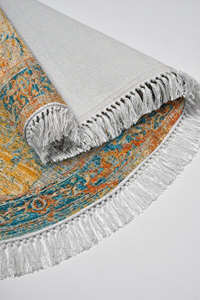 Alanur Home Eco Trend Djt 2 Piece Washable Base Oval Bathroom Mat P1356 Vintage Turquoise (60 X 100 - 50 X 60)