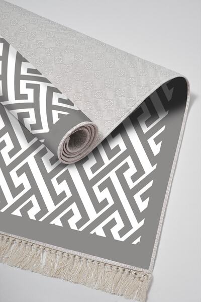 Alanur Home Eco Trend Djt 2 Piece Washable Non-Slip Base Bathroom Mat 769 Modern Gray (50 X 80 - 40 X 50)