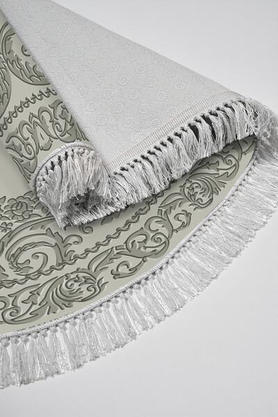 Alanur Home Eko Trend Djt 2 Piece Washable Non-Slip Base Oval Bathroom Mat 747 Classic Gray (50 X 80 - 40 X 50)