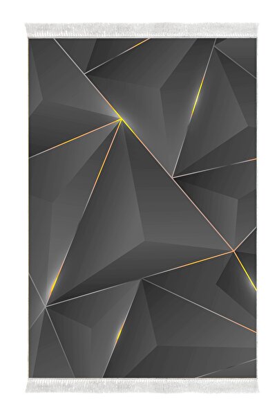 Alanur Home Eko Trend Djt Yıkanabilir Kaymaz Taban 3'lü Yatak Odası Takımı F5005 Modern Gold Siyah