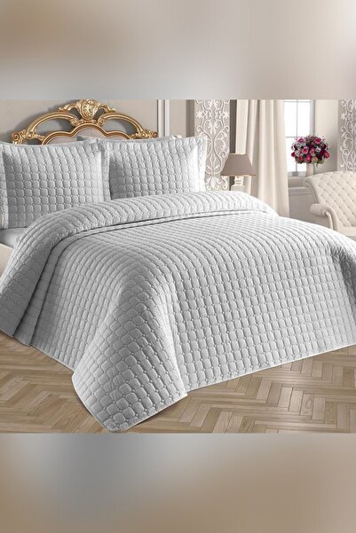 Estiva Home Textizli Estiva Kapitoneli Micro Saten 250x260 Çift Kişilik Yatak Örtüsü Seti