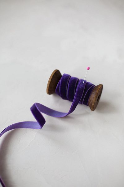 E Elmas Μωβ βελούδινη κορδέλα (1CM - 5M)