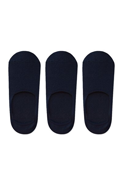 John Frank Triple No Show Socks-navy blue