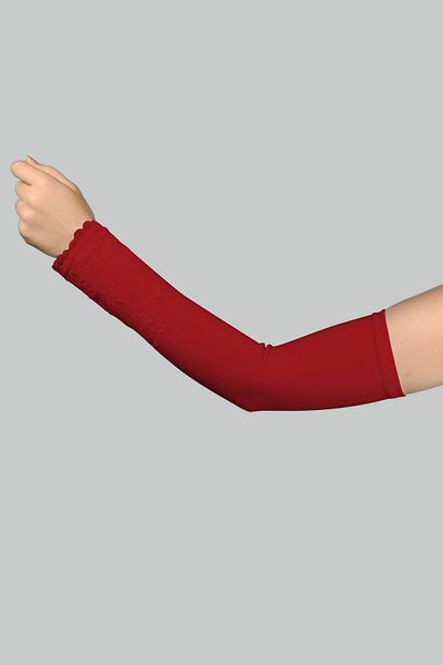 Altobeh أكمام حجاب عملية من الدانتيل، أكمام صلاة من القطن الممشط - بورجوندي فاتح