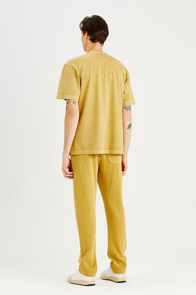 IAMNOTBASIC Men's Mustard Soft Buttoned Pole Sweatpants