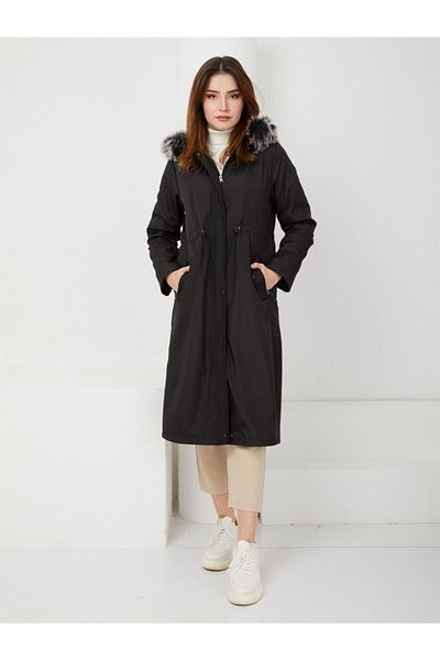 Olcay Plus Size Winterjacket - Black - Puffer